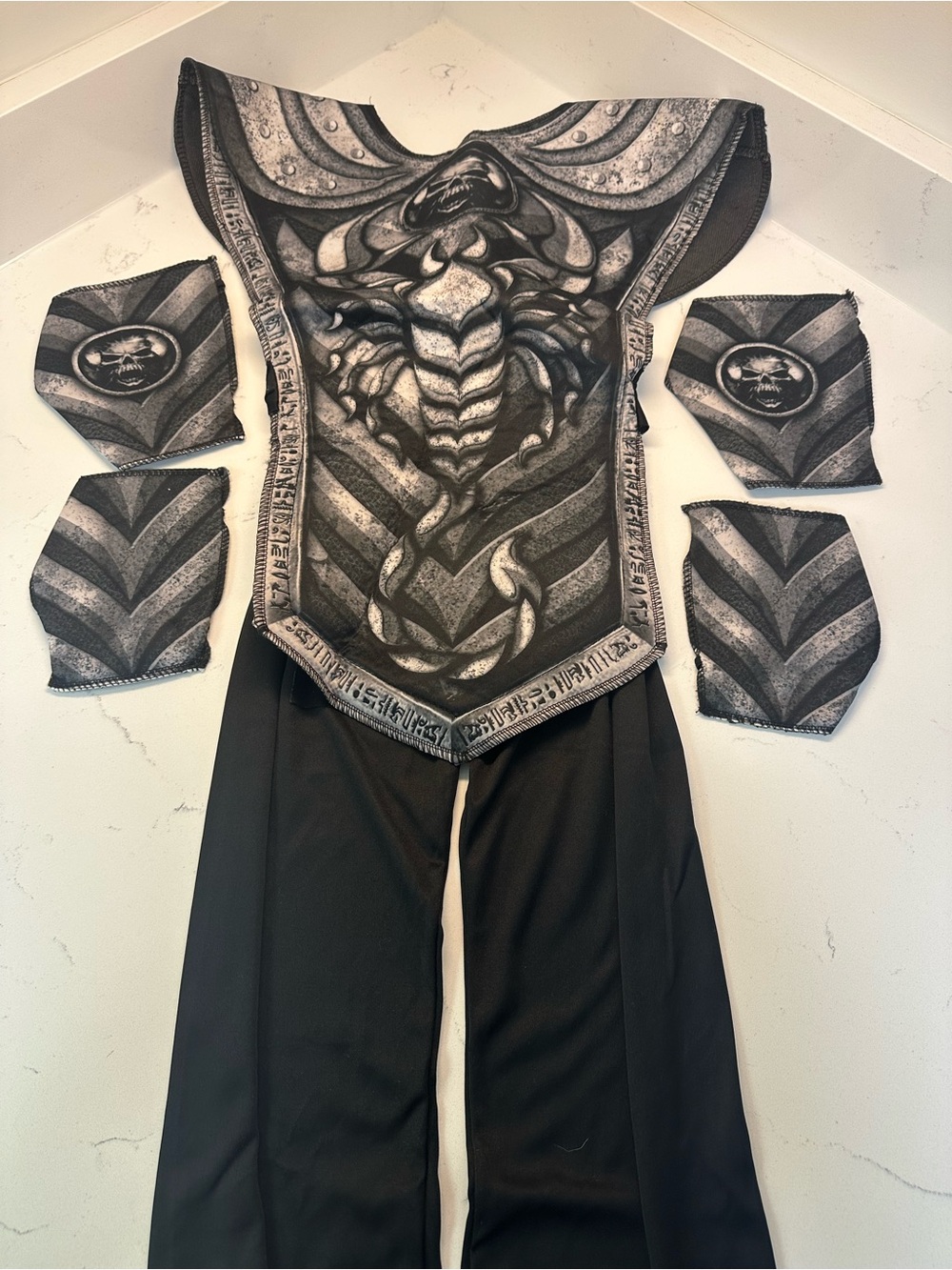 Kids Large Scorpion Warrior Skeleton Armor Halloween Costume Fantasy Ninja